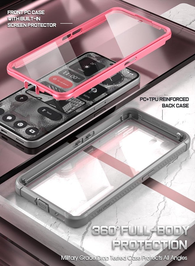 Poetic Guardian Case Compatible with Nothing Phone 2 6.7 Inch [20 FT Mil-Grade Drop Tested], Full-Body Hybrid Shockproof Bumper Cover Case with Built-in Screen Protector, Pink/Clear - Image 3